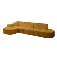 ECKSOFA Ottomane Links LIVO-L2 - 337x173x79,5 cm Senfgelb - Currygelb/Gelb, Holzwerkstoff/Textil (337/173cm) - ALTDECOR
