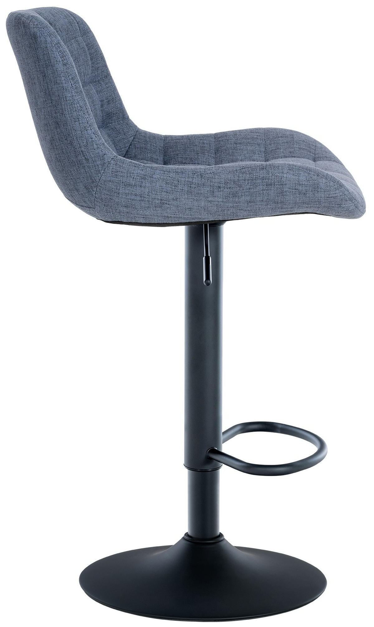 BARHOCKER Stoff blau - Blau/Schwarz, Textil/Metall (48/81/54cm) - CLP