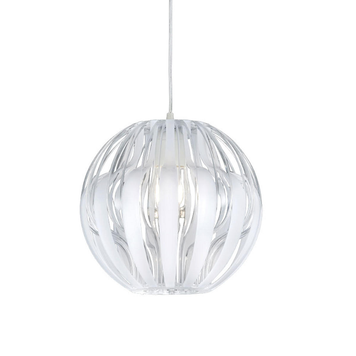 HÄNGELEUCHTE Pumpkin Weiß Transparent - Weiß, Kunststoff (30/30/150cm)