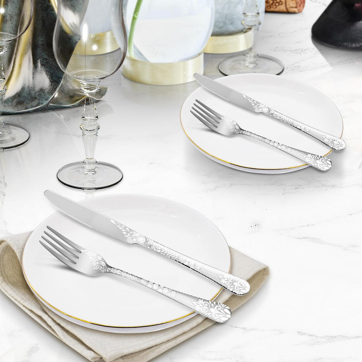 BESTECKSET 20-teilig Edelstahl - Roségold, Metall - Kaket