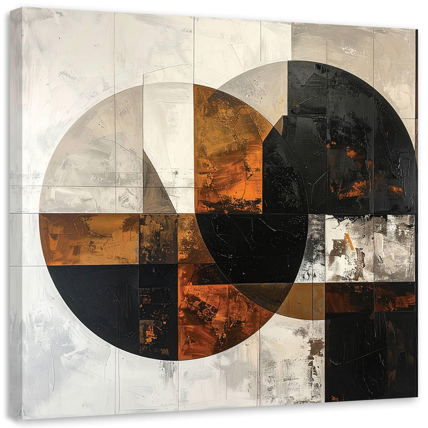 LEINWANDBILD 3D und geometrisch 50x50cm - Braun, Textil (50/50cm) - Feeby