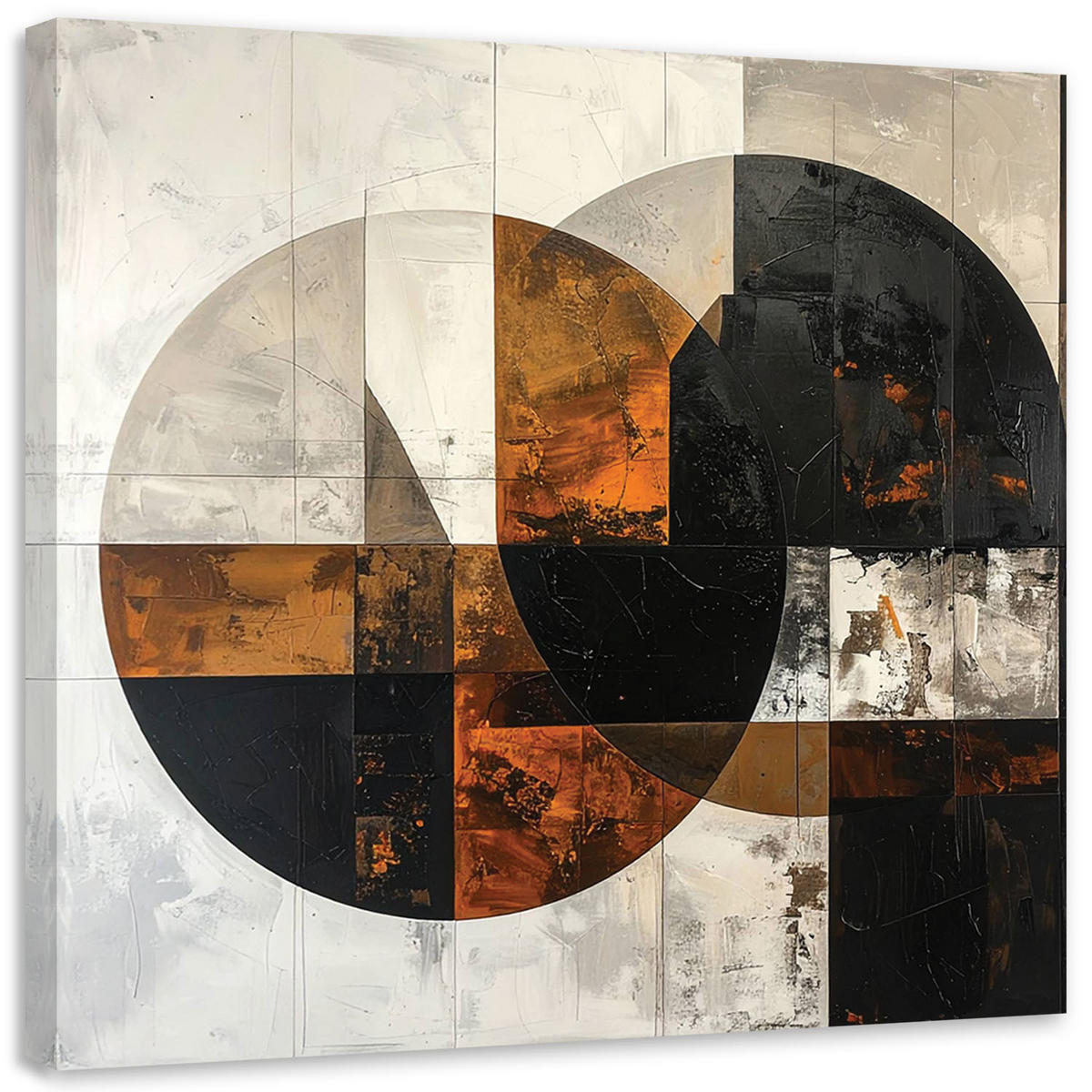 LEINWANDBILD 3D und geometrisch 50x50cm - Braun, Textil (50/50cm) - Feeby