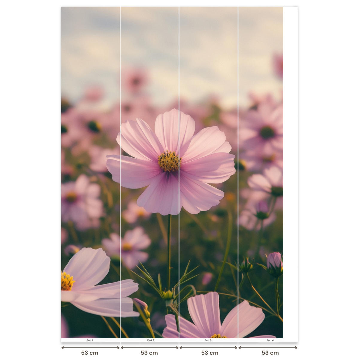 TAPETE - Blumen - Lila - Unscharf - 200x300 cm - Rosa, Papier (200/300cm) - OnlyWow