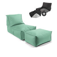 SITZSACK mit Hocker und Hülle Der Sundowner - Mintgrün, Textil (60/65/140cm) - Mokebo