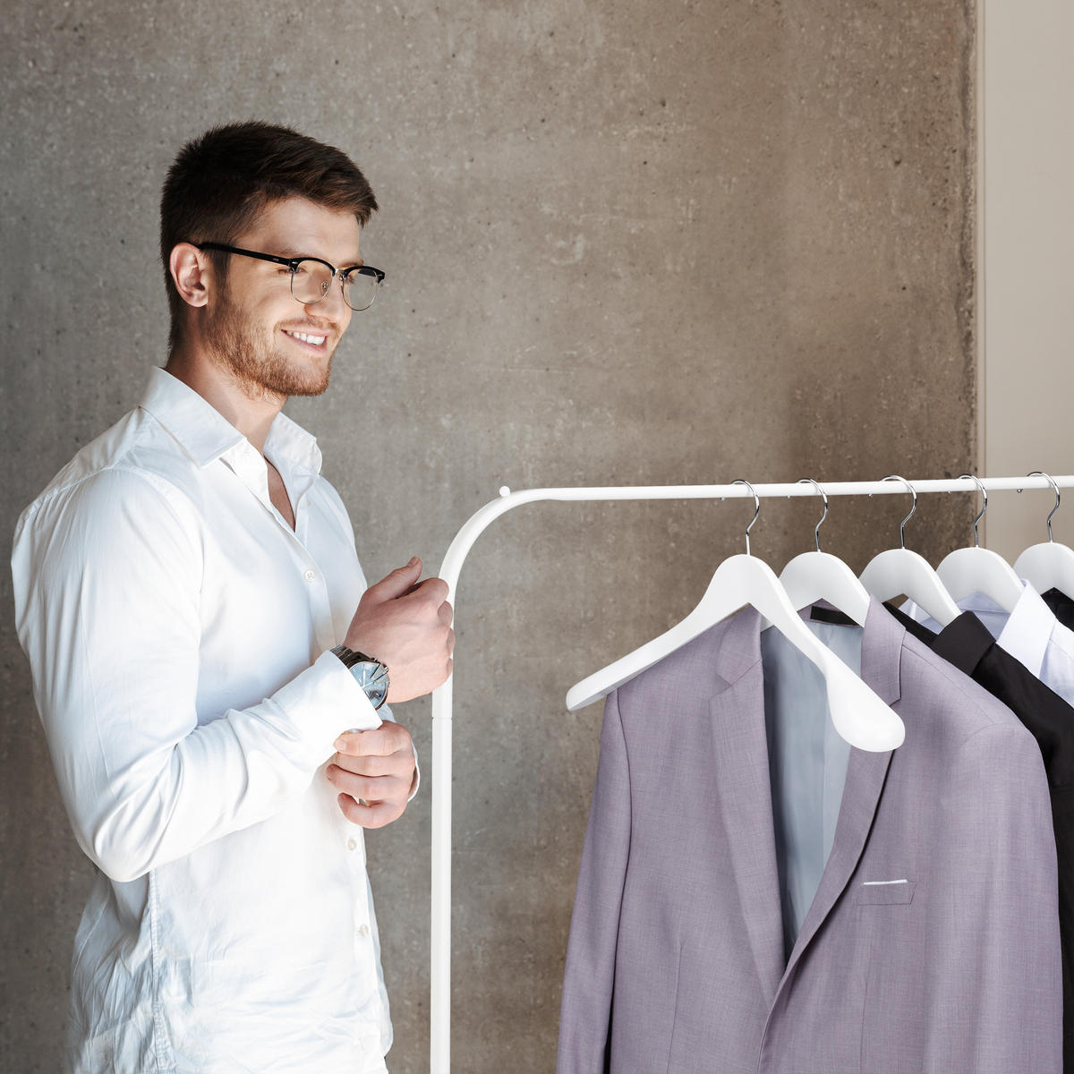 10XANZUGBÜGEL - Weiß, Holz/Metall (45/23.5/5.5cm) - Relaxdays