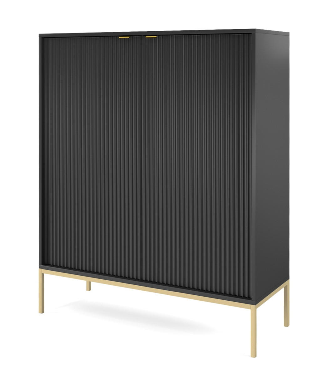 SIDEBOARD 104 cm Galla, 2 Türen, Schwarz + Gold - Goldfarben/Schwarz, Holz/Metall (104/125/39cm) - Emporius