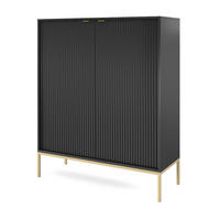 SIDEBOARD 104 cm Galla, 2 Türen, Schwarz + Gold - Goldfarben/Schwarz, Holz/Metall (104/125/39cm) - Emporius