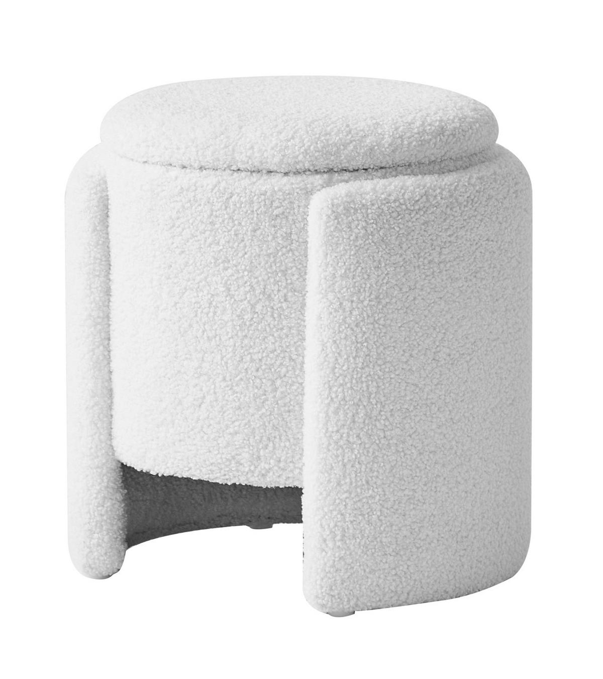 POUF Wolle Weiß - Weiß, Textil (40/42/40cm) - Nordlys