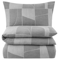 BIBER-BETTWÄSCHE 135x200 - Kuschelig warmer Flanell Bettbezug aus 100% Baumwolle für Herbst & Winter - Muster Grau - Grau, Textil (135/200cm) - Carpe Sonno