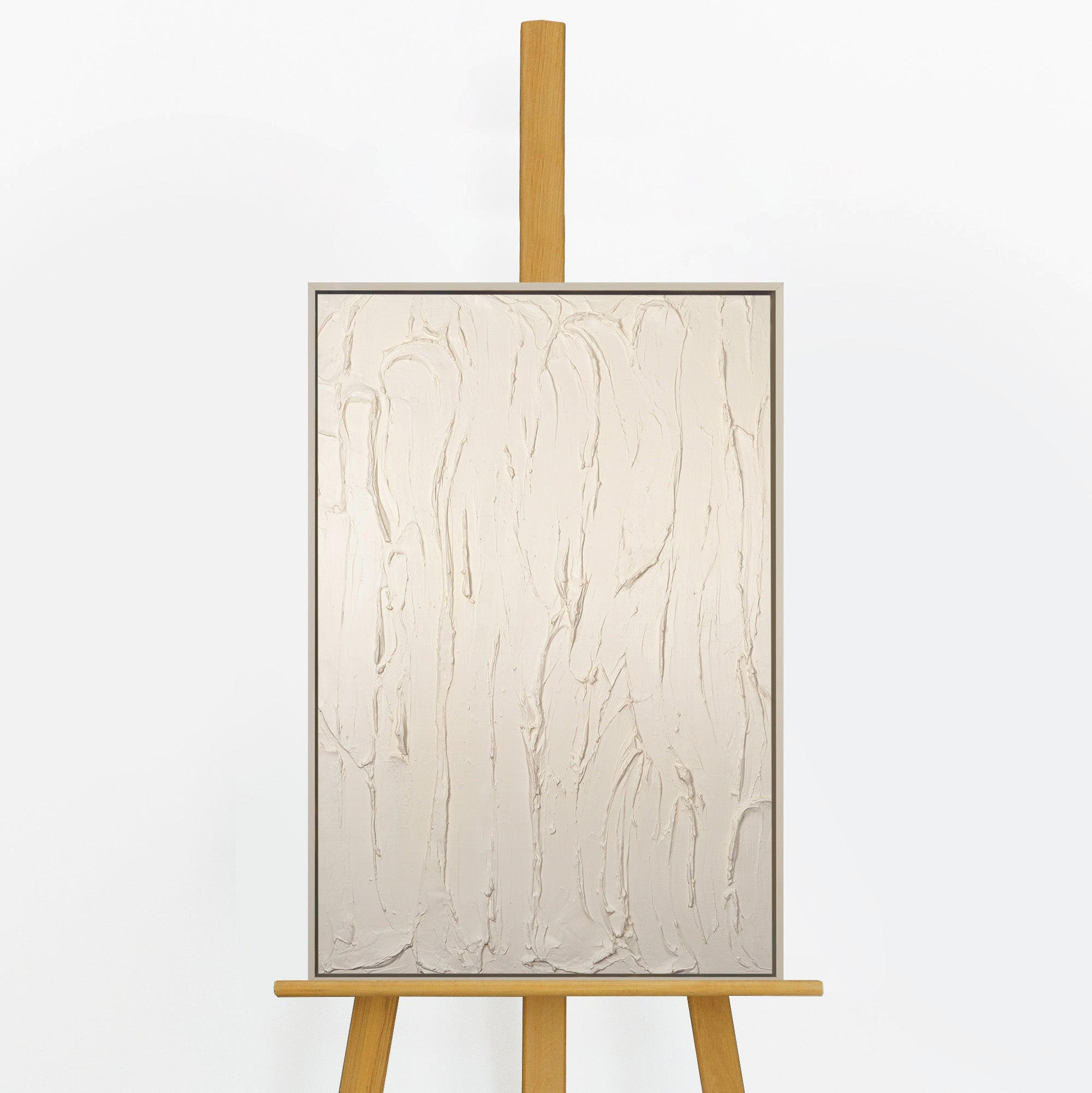 GEMÄLDE Schleier Schattenfugenrahmen Beige 60x40 cm - Beige, Holz (60/40cm) - YS-art gallery