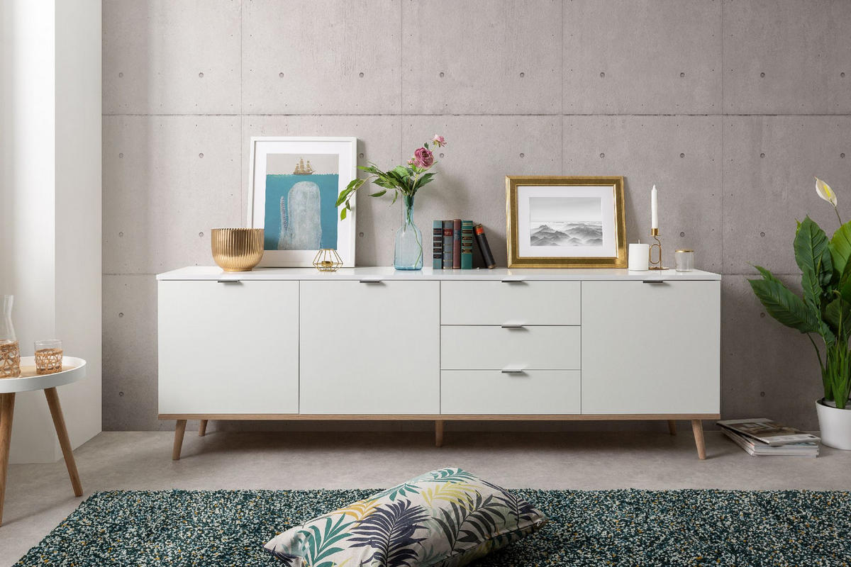 SIDEBOARD Göteborg 40/200/68 cm - Weiß, Holzwerkstoff (200/68/40cm) - Finori GmbH