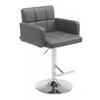 BARHOCKER Lederlook grau - Chromfarben/Grau, Textil/Metall (60/93/56cm) - CLP