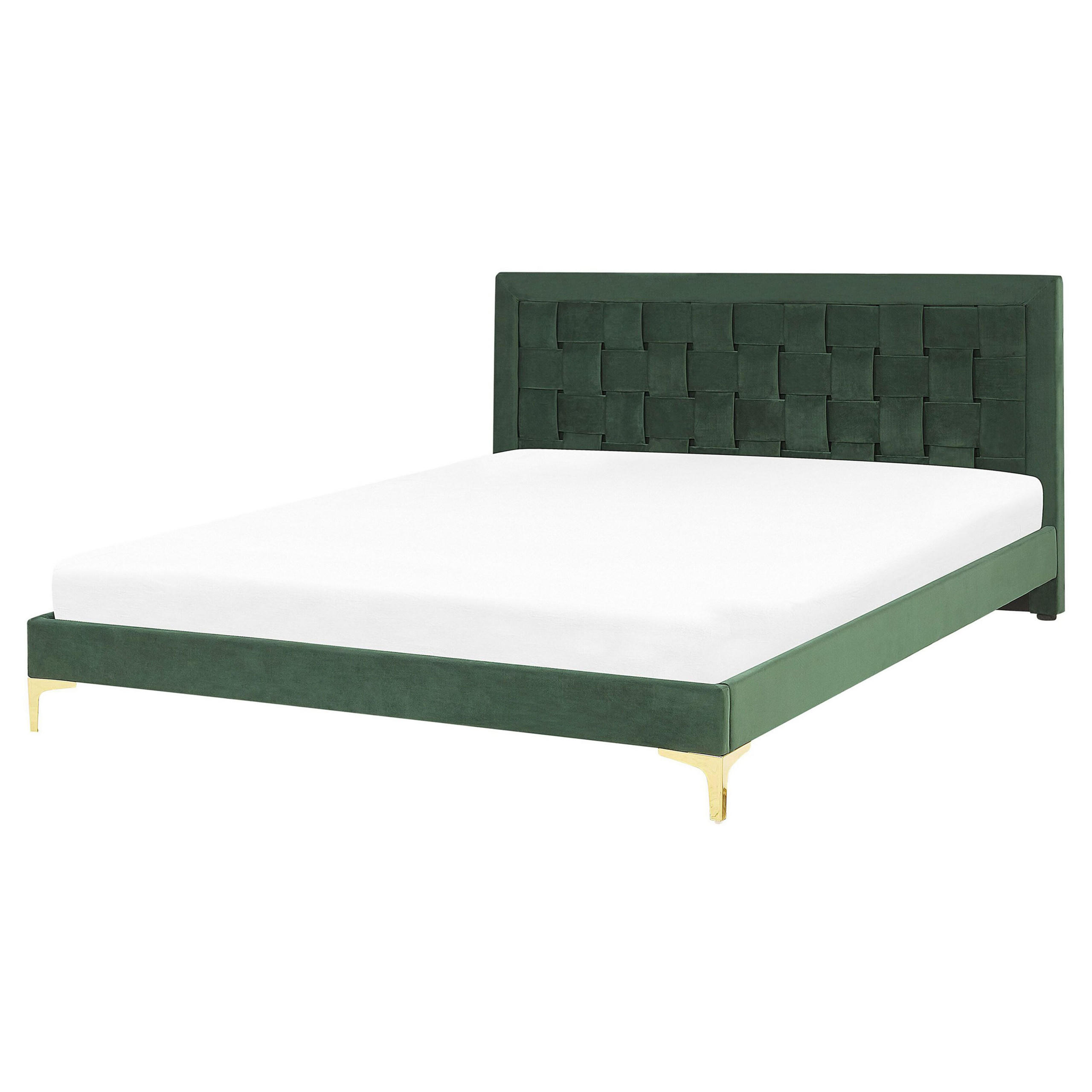 DOPPELBETT 160/200cm Dunkelgrün Limoux - Dunkelgrün, Textil (160/200cm) - Beliani