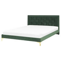 DOPPELBETT 160/200cm Dunkelgrün Limoux - Dunkelgrün, Textil (160/200cm) - Beliani