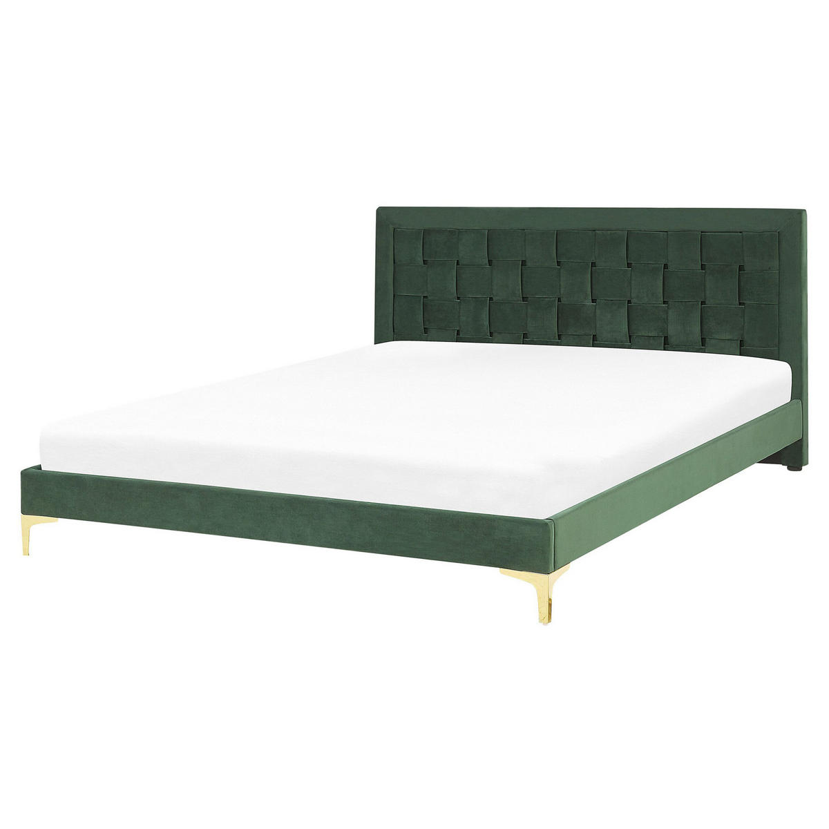 DOPPELBETT 160/200cm Dunkelgrün Limoux - Dunkelgrün, Textil (160/200cm) - Beliani