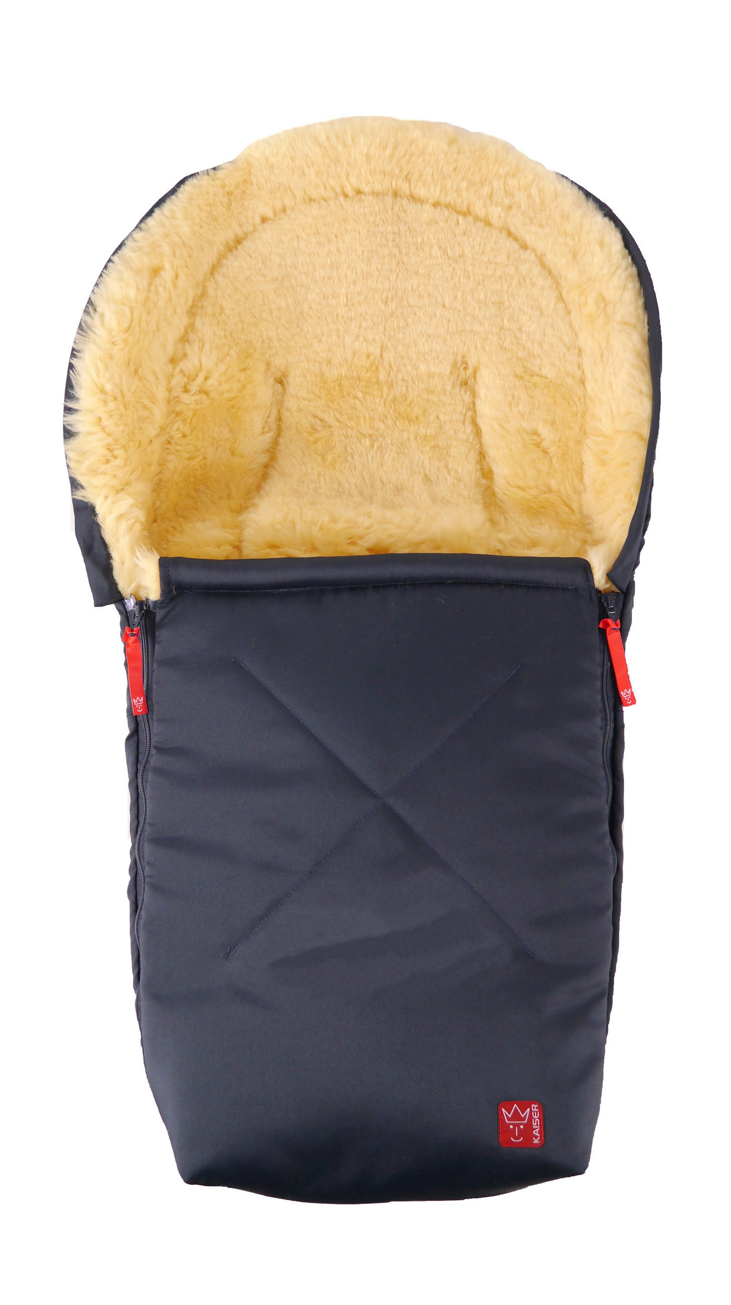 LAMMFELL-BABYSCHALENFUSSSACK Emma, navy - Blau, Fell (37/7/80cm) - Kaiserbaby