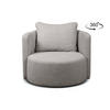 DREHSESSEL RAGGI 360° Drehfunktion mit inklusive dekorativem Kissen, Hellgrau - Hellgrau, Textil (92/75/94cm) - KONSIMO®