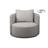 DREHSESSEL RAGGI 360° Drehfunktion mit inklusive dekorativem Kissen, Hellgrau - Hellgrau, Textil (92/75/94cm) - KONSIMO®