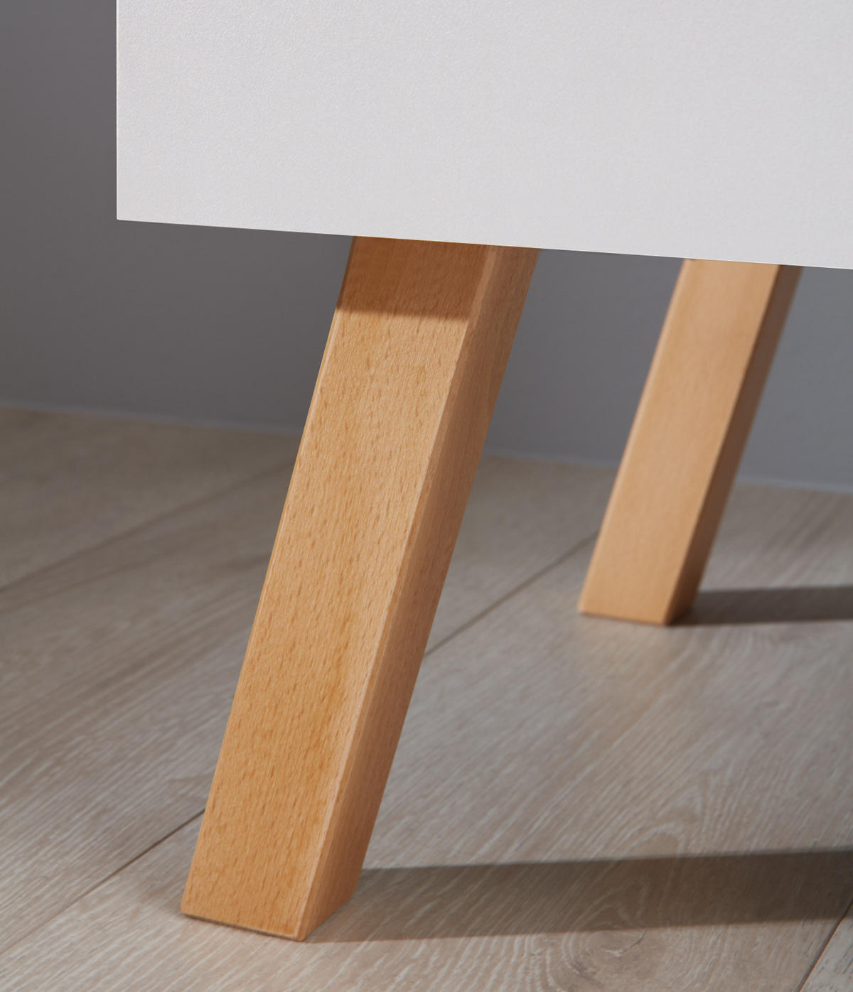 WICKELKOMMODE weiß matt mit Buche massiv, Wickeltisch 96 x 105 cm - Eichefarben/Buchefarben, Holz/Holzwerkstoff (78/105/96cm) - Top.Furn