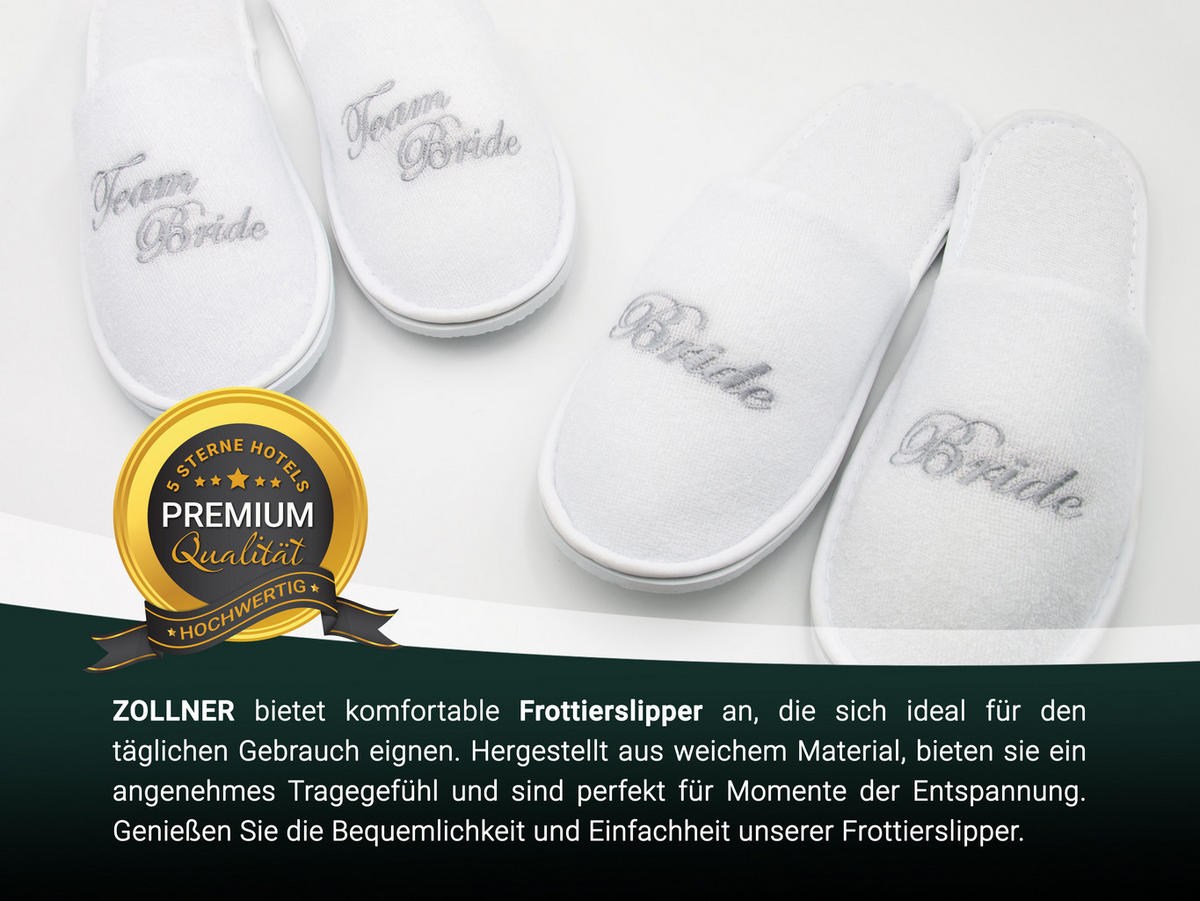 FROTTIERSLIPPER, Universalgröße, 100% Polyester, Grau - Silberfarben, Textil (5/3/29cm) - Zollner