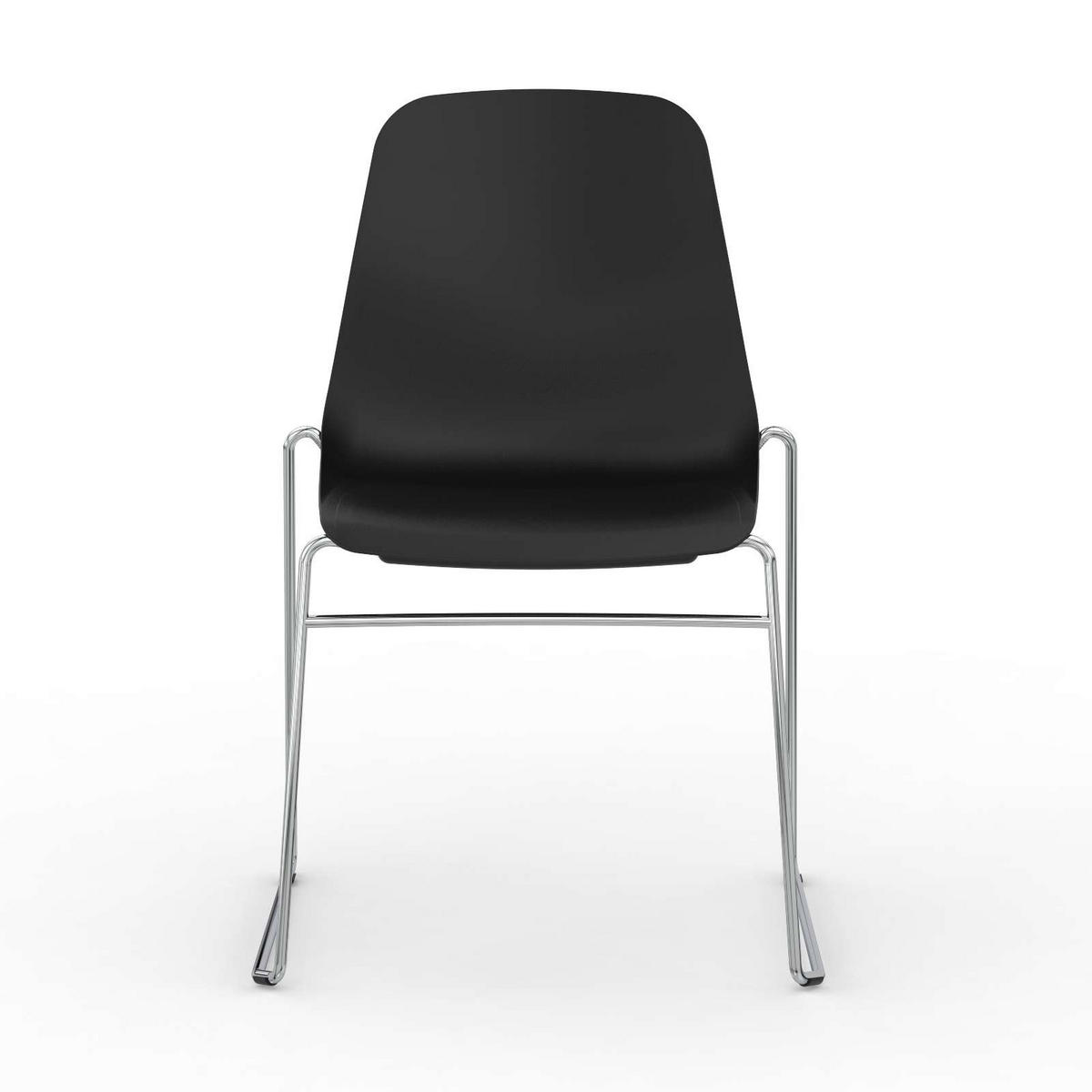 BESUCHERSTUHL V1803 Kunststoff Hartschale Schwarz - ergonomisch, 120 kg belastbar - Schwarz, Kunststoff/Metall (53/82/51cm) - Versee