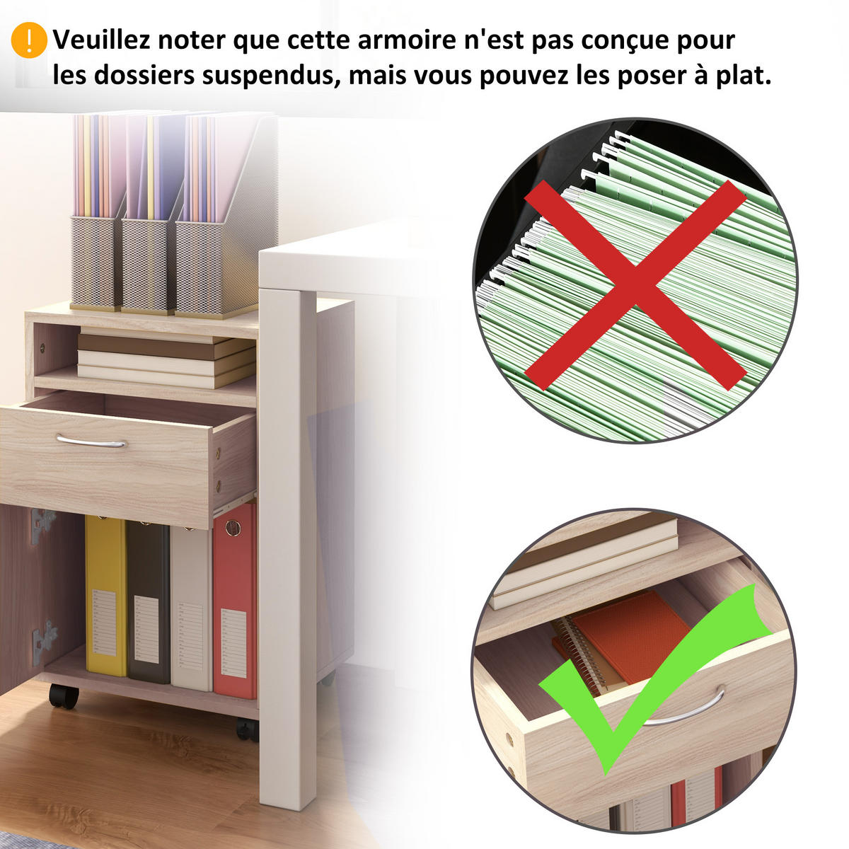 ROLLCONTAINER DE-14426 mit Schublade, Nische und Schrank Eiche - Beige, Holzwerkstoff (35/60/40cm) - ComfortXL