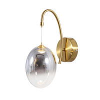 WANDLEUCHTE Nuvéo, Rauchgrau und Gold, 28cm - Goldfarben, Glas (12/28/22cm) - KOSILUM