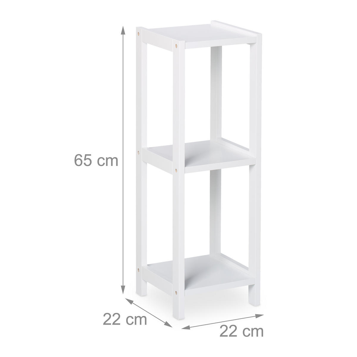 STANDREGAL - Weiß, Holzwerkstoff/Kunststoff (22/65/22cm) - Relaxdays