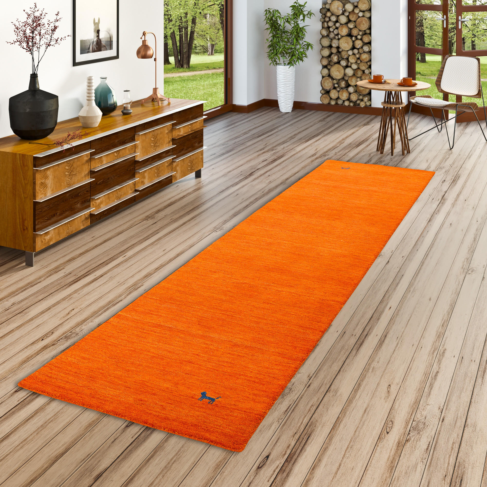 NATUR TEPPICH LÄUFER INDO NEPAL GABBEH SHIVA - Terracotta, Textil (90/160cm) - Pergamon