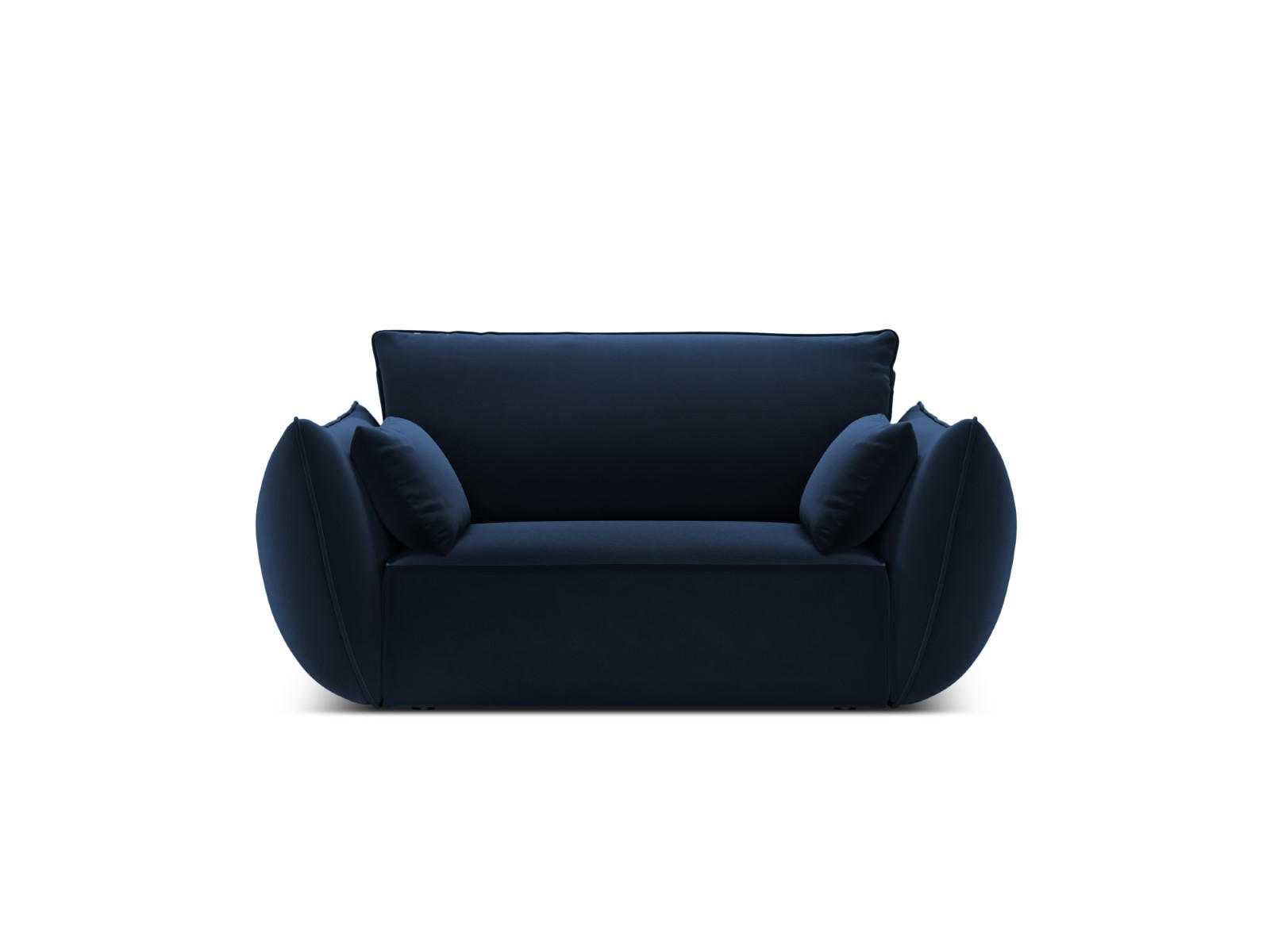 SESSEL Kaelle aus Samt königsblau - Blau, Textil (100/85/128cm) - Micadoni