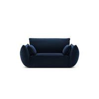SESSEL Kaelle aus Samt königsblau - Blau, Textil (100/85/128cm) - Micadoni