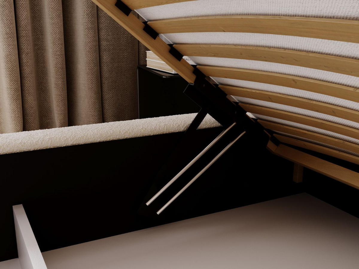 POLSTERBETT Palermo 140x200 Creme - Creme, Textil (140/200cm) - Graingold