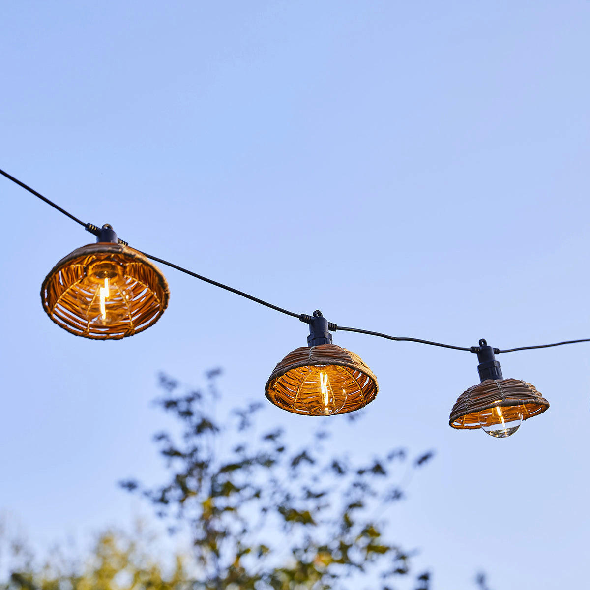 COTTAGE 10 LED 5,7 m Lichterkette aus Polyrattan - Beige, Kunststoff (600cm) - Lumisky