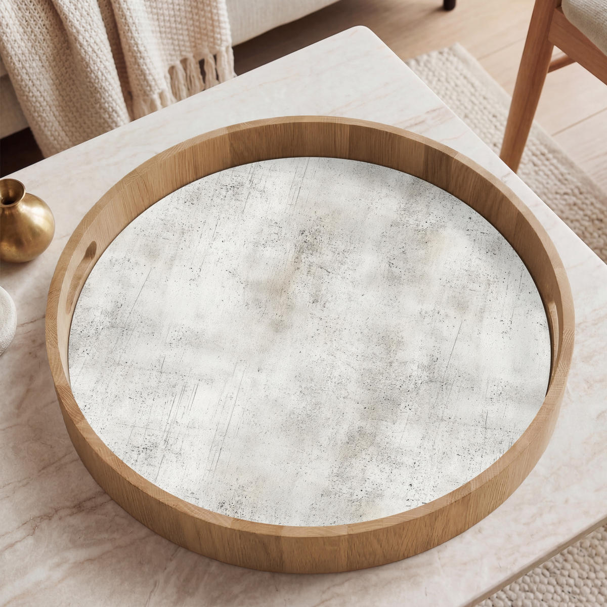 SERVÍROVACÍ PODNOS Šedá - Beton - Zvětralá 50x50 cm - světle šedá, dřevo (50/5/5cm) - OnlyWow