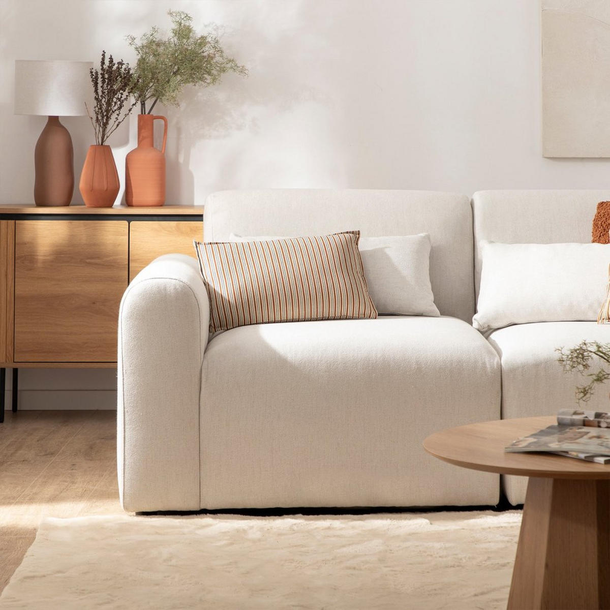 SOFA MODULARES Cillian Beige 100 cm x 87 cm - Beige, Textil (100/87/90cm) - Klast Home