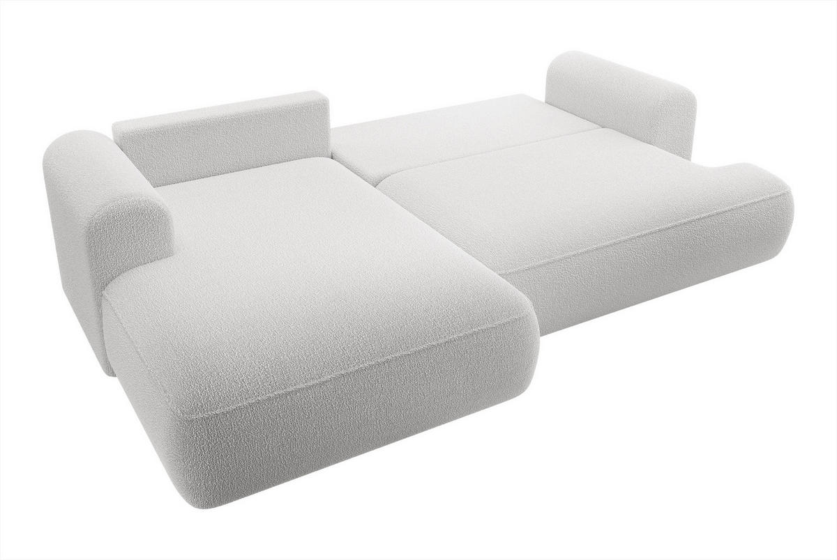 ECKSOFA Ovo Grau Boucle - Schwarz/Grau, Kunststoff/Textil (260/165cm) - Selsey