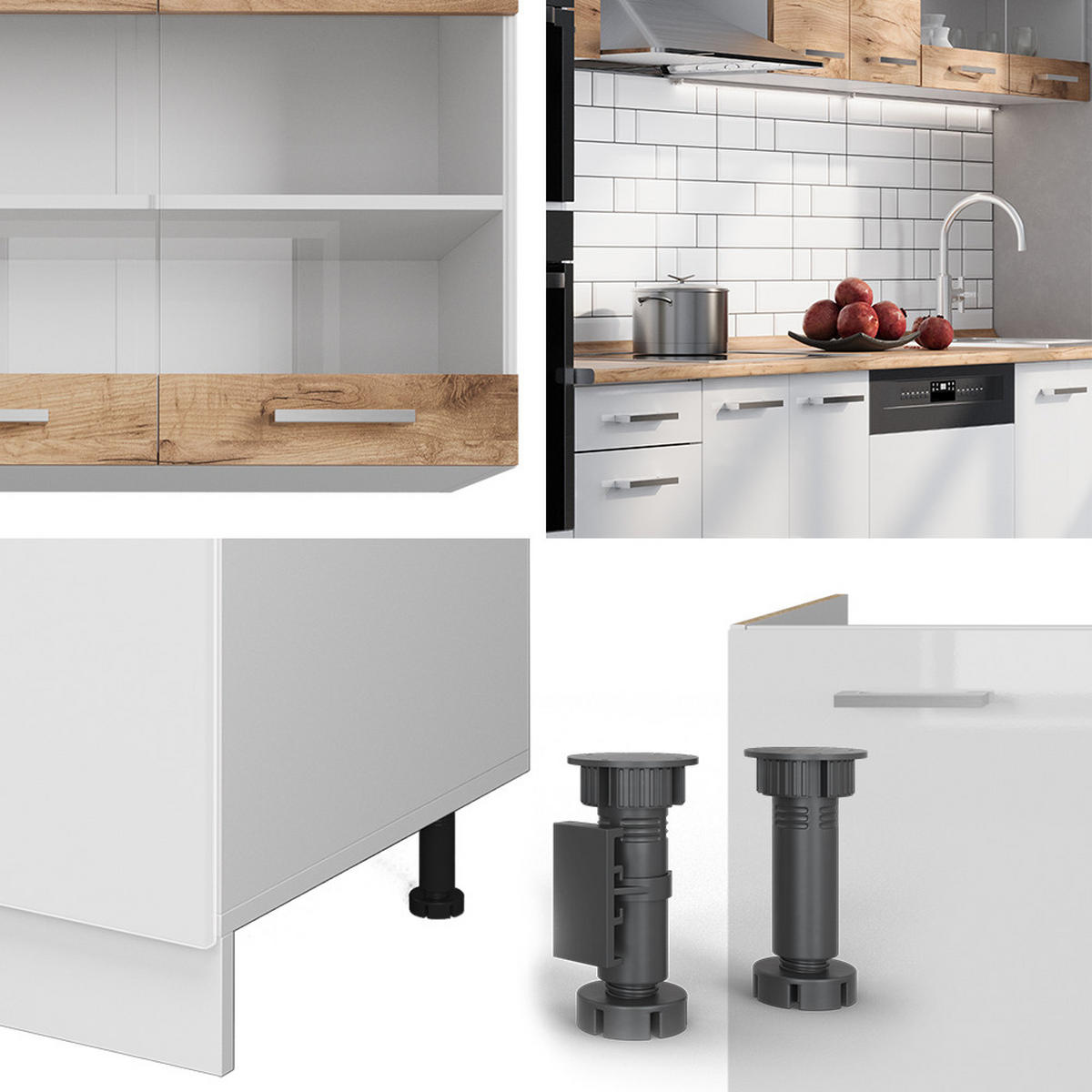 Honigeiche/Weiß, Holzwerkstoff (300/81.6/60cm) - Vicco