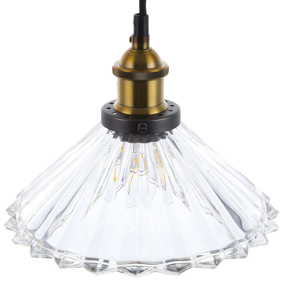 HÄNGELEUCHTE Colorado 25/25/96 cm - Transparent, Glas (25/25/96cm) - Beliani