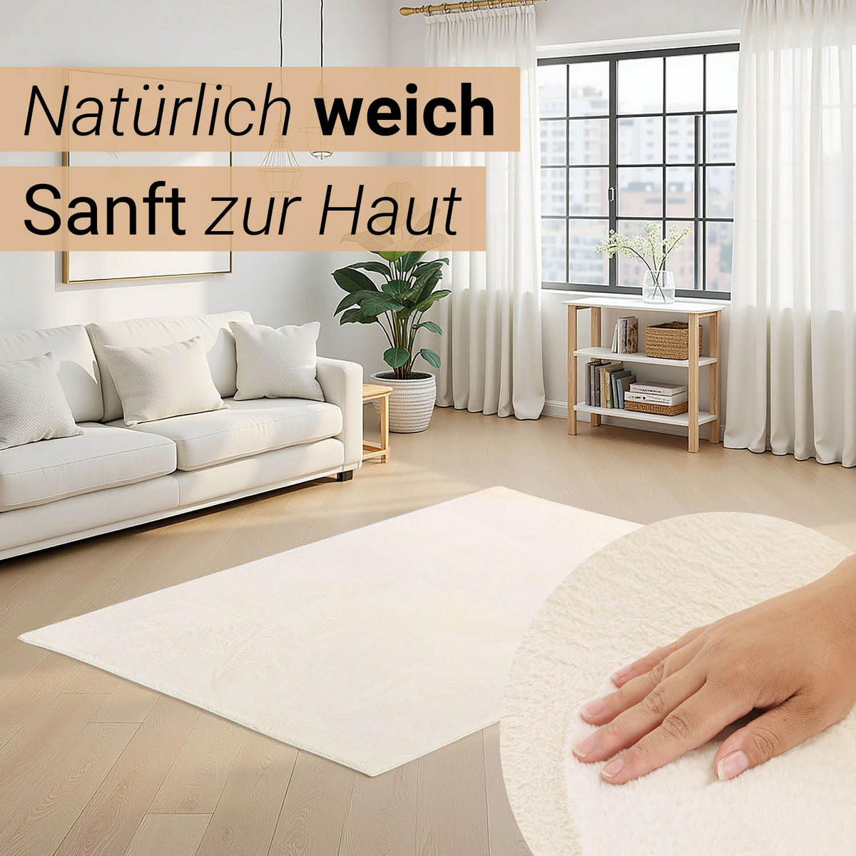 TEPPICH in Beige 120/180 cm waschbar - Beige, Textil (120/180cm) - Homestyle4u