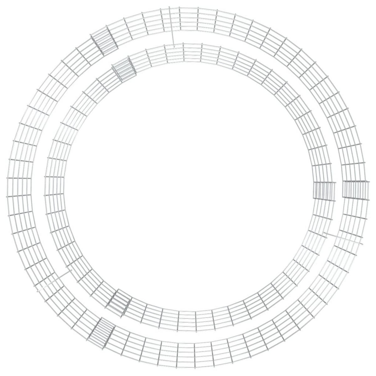 GABIONEN-FEUERSTELLE Ø 100 Cm Verzinktes Eisen - Silberfarben, Metall (100/50/100cm) - vidaXL
