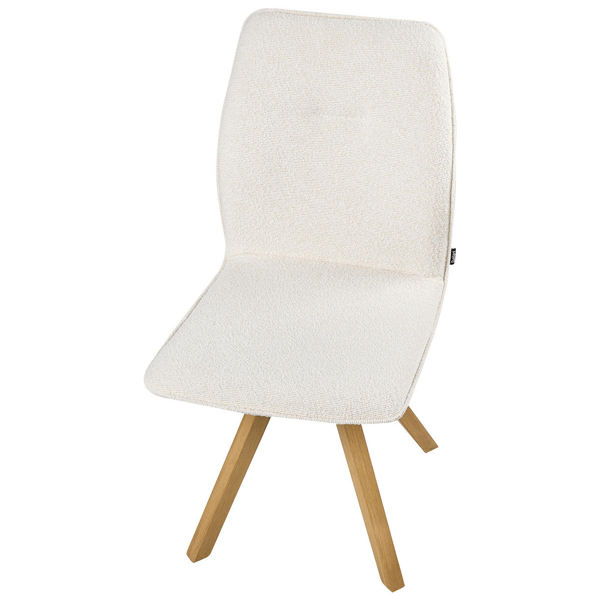 ESSZIMMERSTUHL 2er-Set drehbar Bouclé Cremeweiß Alkali - Weiß, Textil (64/94/63cm) - Beliani