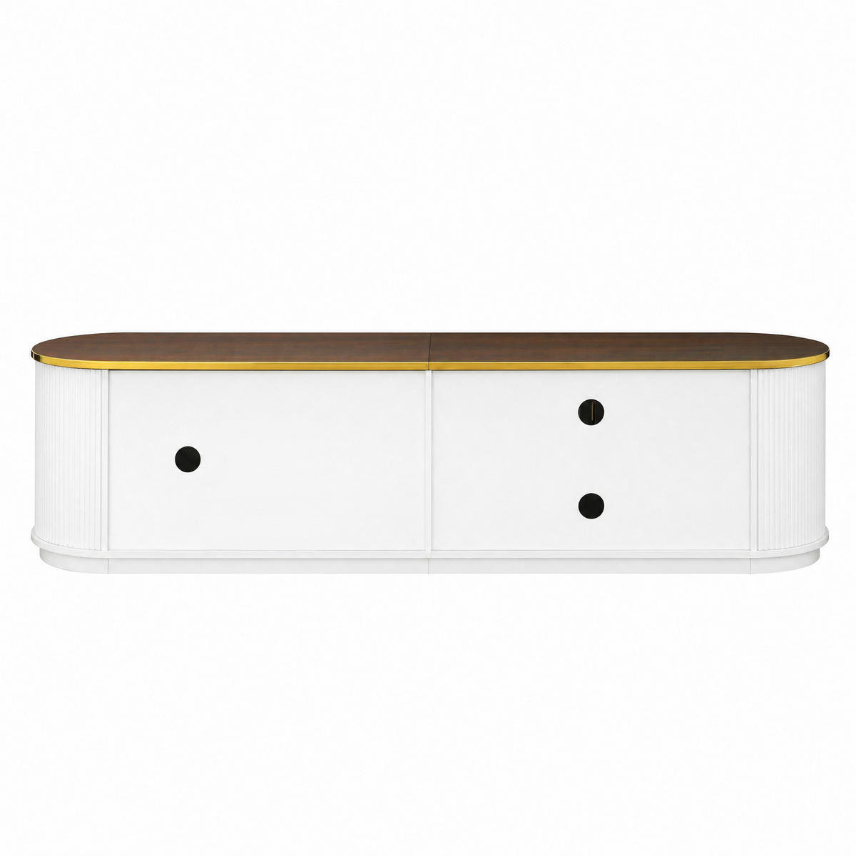 TV-ELEMENT 180/40/46 cm Weiß mit 3 Schubladen und Aluminiumgriffe - Weiß, Holz (180/46/40cm) - Oxeza