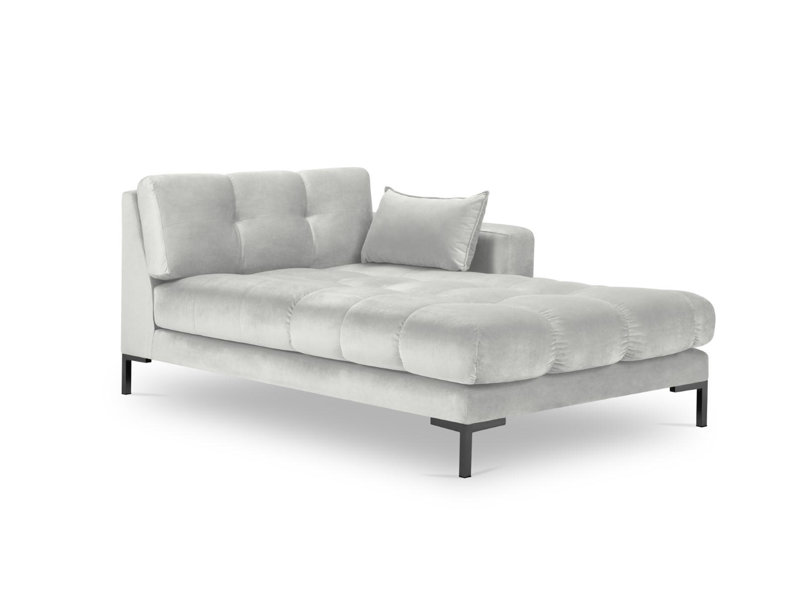 CHAISELONGUE rechts Mamaia aus Samt silber - Silberfarben, Textil (102/75/185cm) - Micadoni