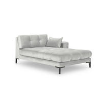 CHAISELONGUE rechts Mamaia aus Samt silber - Silberfarben, Textil (102/75/185cm) - Micadoni