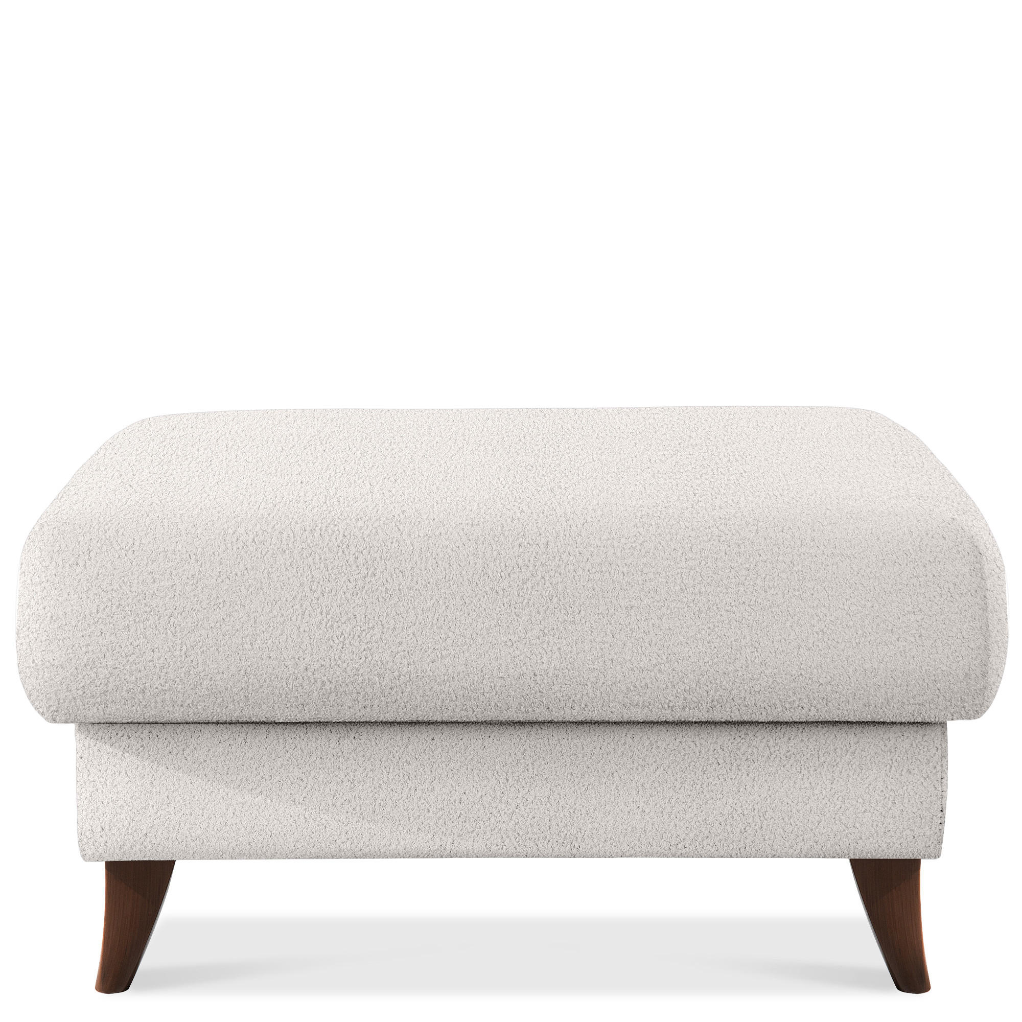 HOCKER GUSTAVO Bouclé, Weiß - Weiß, Holz/Holzwerkstoff (92/49/92cm) - KONSIMO®