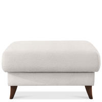 HOCKER GUSTAVO Bouclé, Weiß - Weiß, Holz/Holzwerkstoff (92/49/92cm) - KONSIMO®