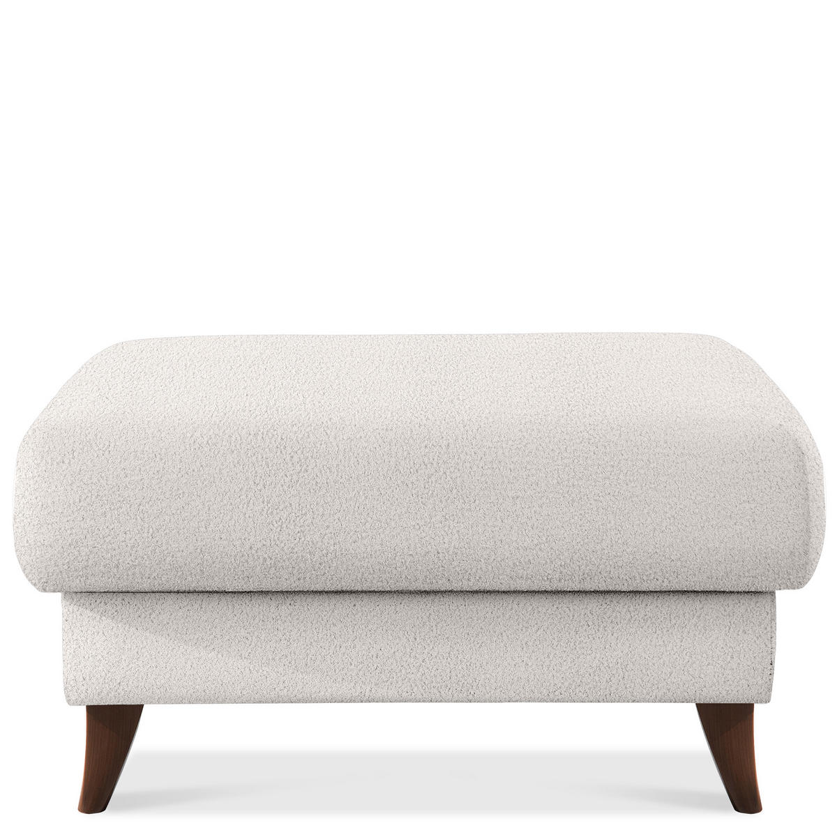 HOCKER GUSTAVO Bouclé, Weiß - Weiß, Holz/Holzwerkstoff (92/49/92cm) - KONSIMO®