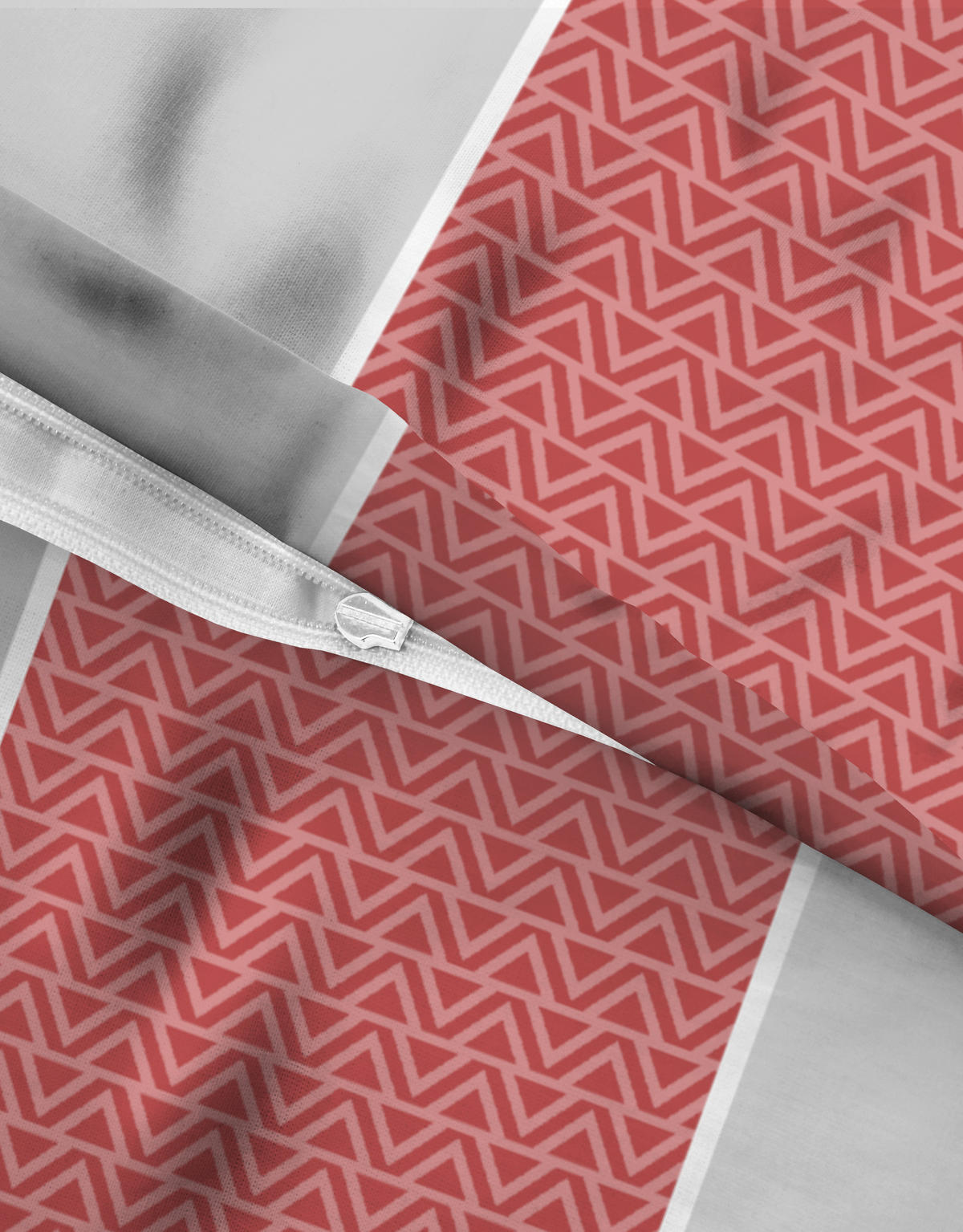 BETTWÄSCHE-GARNITUR Flanell Längsbalken chili, 135x200 cm + 80x80 cm - Rot, Textil (135/200cm) - Castell