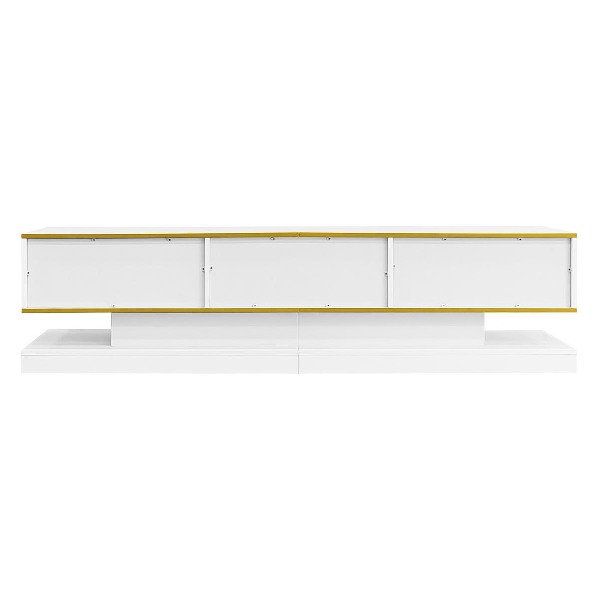 LOWBOARD DE-40561 3 Schubladen mit LED und goldenen Akzenten Weiß - Weiß, Holzwerkstoff (180/45/38cm) - ComfortXL
