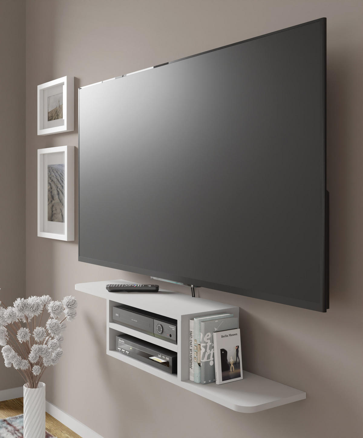 TV LOWBOARD Weiß 90/20/22 - Weiß, Holzwerkstoff (90/20/22cm) - RAUMHIRSCH FURNITURE